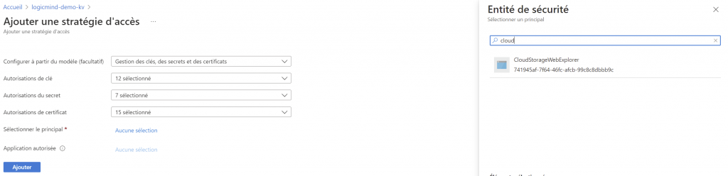 Stratégie des accès azure Key Vault